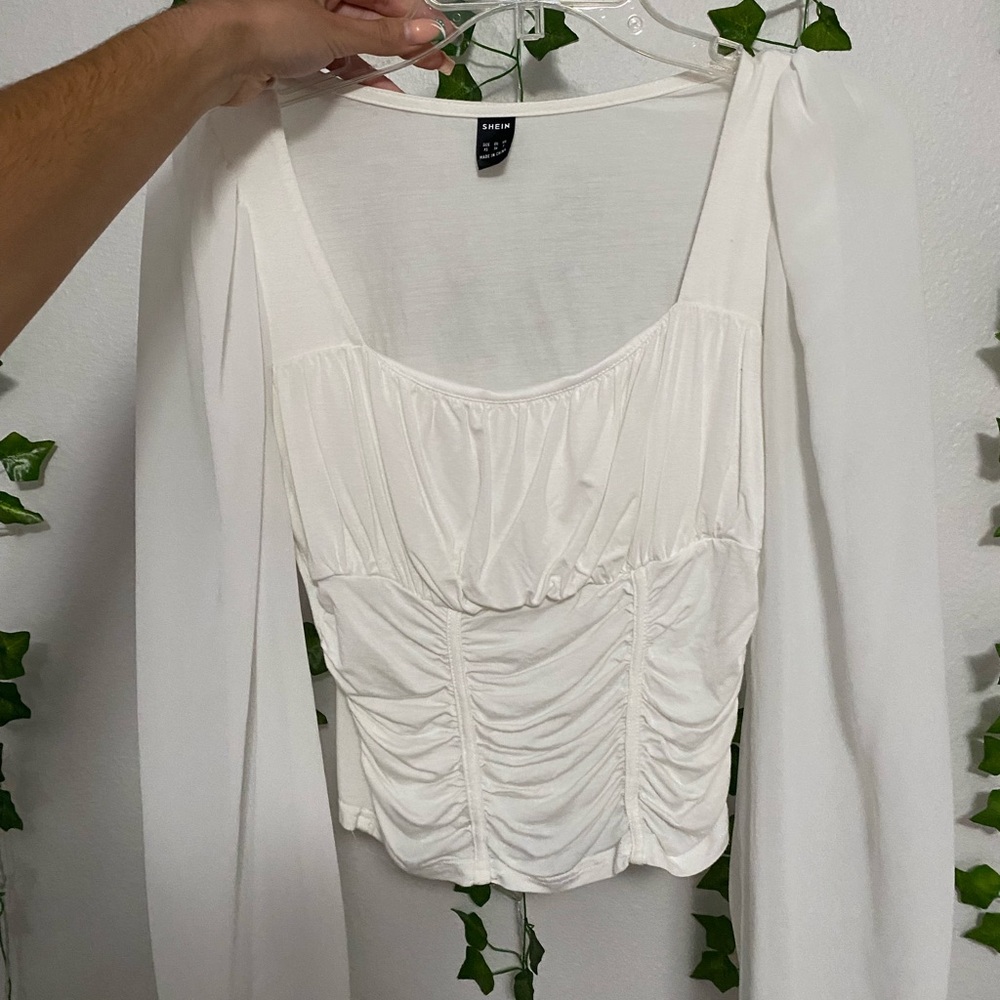 White Ruffled Top